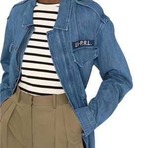 Polo Denim & Supply Ralph Lauren Women’s Military Army Denim Jeans Jacket  Sz M